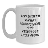 Funny Unbiological Dad Gifts from Men to Unbiological Dad Unbiological Dad White Coffee Mug for Christmas Unique Gifts - Main